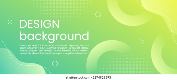 
Colorful template banner with green gradient color. Design with liquid shape.