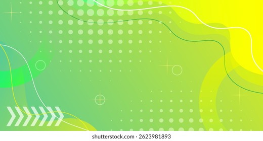 Colorful template banner with green gradient color. Design with liquid shape. vector illustration