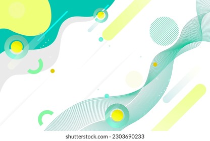 Colorful template banner with liquid shape.