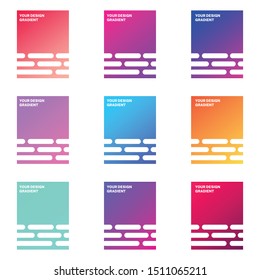 Colorful template banner set, modern and simple graphic vector. Trendy gradient flyer design