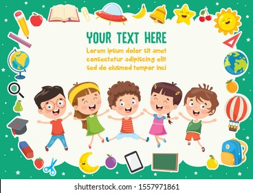 Colorful Template With Cute Children