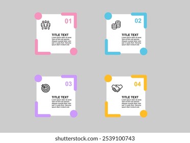 Colorful template infographic design element with 4 steps