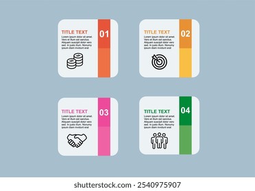 Elemento de design infográfico de modelo colorido com 4 etapas Business Infographic