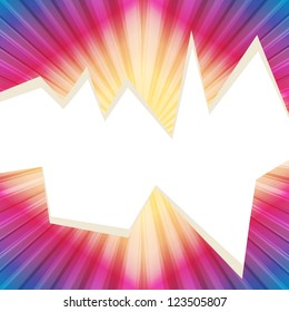 Colorful template with retro sun burst background