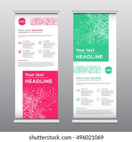 Colorful template for rollup design, vector illustration