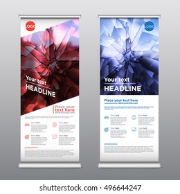 Colorful template for rollup design, vector illustration