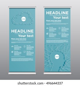 Colorful template for rollup design, vector illustration