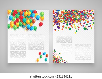 Colorful templates with balloons