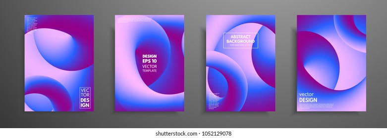 Colorful templates set with abstract elements. Abstract blending liquid color shapes cover design. Applicable for brochures, flyers, banners, covers, notebooks, business cards and posters