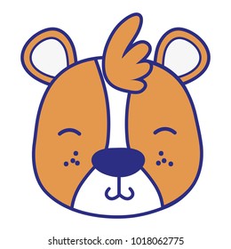 colorful tender bear head wild animal