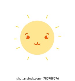 colorful tender and cute sun kawaii weather