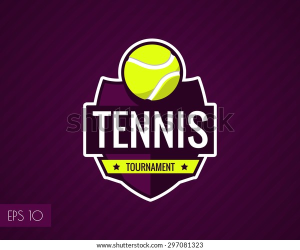 Colorful Tennis Logo Label Vector Illustration Stock Vector (Royalty