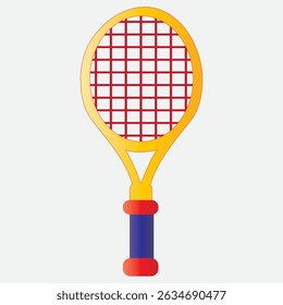Colorful Tennis Racket Emoji Illustration for Sports Design