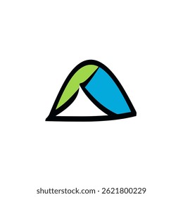 Colorful tent icon camping outdoors adventure simple design