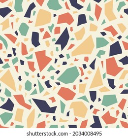 Colorful terazzo seamless pattern. Bright mosaic background.