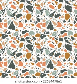 Colorful Terrazzo flooring seamless pattern background, minimalistic floor tile for interior decoration.