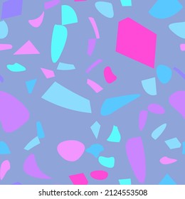Colorful terrazzo flooring vector seamless in modern style.  Graphic modern pattern.  Vector illustration. 