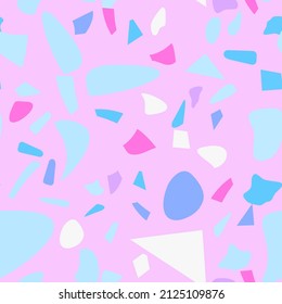 Colorful terrazzo flooring vector seamless in modern style.  Graphic modern pattern.  Vector illustration. 