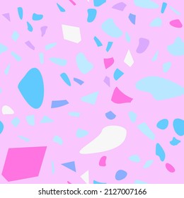 Colorful terrazzo flooring vector seamless in modern style.  Graphic modern pattern.  Vector illustration. 
