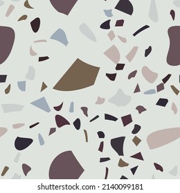 Colorful terrazzo flooring vector seamless in modern style.  Graphic modern pattern.  Seamless vector background.