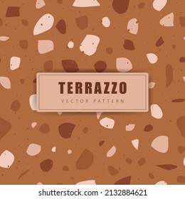 Colorful terrazzo imitation. Seamless pattern with glass, marble and natural stone. Retro vector illustration.