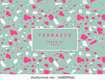 Colorful terrazzo neo memphis style pattern with color stones and rocks. Traditional stone material tile vector background.