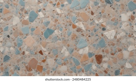 Colorful terrazzo pattern abstract background vector illustration. Multicolored terrazzo with tiny colorful marble patterns. Abstract design with colorful terrazzo flooring texture background.  