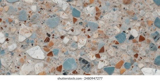 Colorful terrazzo pattern abstract background vector illustration. Multicolored terrazzo with tiny colorful marble patterns. Abstract design with colorful terrazzo flooring texture background.  