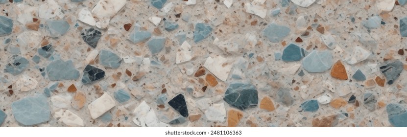 Colorful terrazzo pattern abstract background vector illustration. Multicolored terrazzo with tiny colorful marble patterns. Abstract design with colorful terrazzo flooring texture background.  