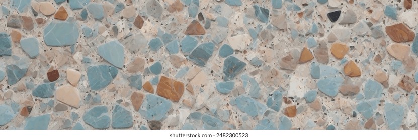 Colorful terrazzo pattern abstract background vector illustration. Multicolored terrazzo with tiny colorful marble patterns. Abstract design with colorful terrazzo flooring texture background.  