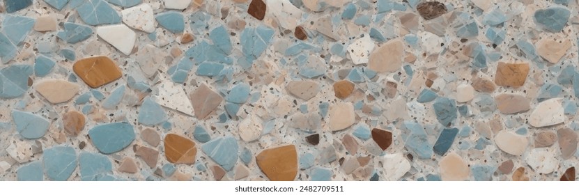 Colorful terrazzo pattern abstract background vector illustration. Multicolored terrazzo with tiny colorful marble patterns. Abstract design with colorful terrazzo flooring texture background.  