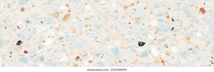 Ilustração de vetor de fundo abstrato de padrão terrazzo colorido. Terrazzo multicolorido com minúsculos padrões de mármore colorido. Design abstrato com fundo de textura de piso terrazzo colorido.