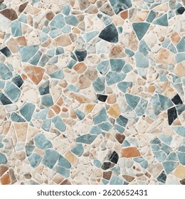 Colorful terrazzo pattern abstract background vector illustration. Multicolored terrazzo with tiny colorful marble patterns. Abstract design with colorful terrazzo flooring texture background.	