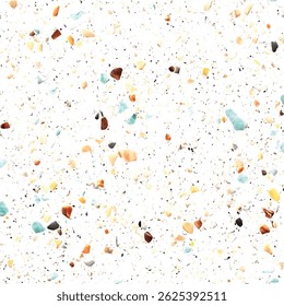 Colorful terrazzo pattern abstract background vector illustration. Multicolored terrazzo with tiny colorful marble patterns. Abstract design with colorful terrazzo flooring texture background.	