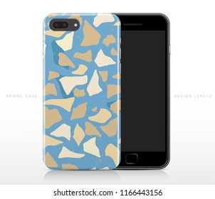 Colorful Terrazzo Pattern on Phone Case Template : Vector Illustration