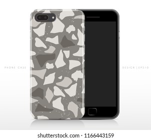 Colorful Terrazzo Pattern on Phone Case Template : Vector Illustration