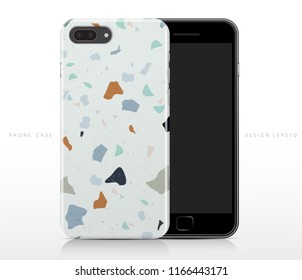 Colorful Terrazzo Pattern on Phone Case Template : Vector Illustration