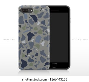 Colorful Terrazzo Pattern on Phone Case Template : Vector Illustration