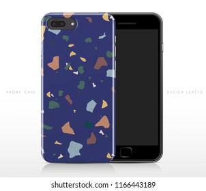 Colorful Terrazzo Pattern on Phone Case Template : Vector Illustration