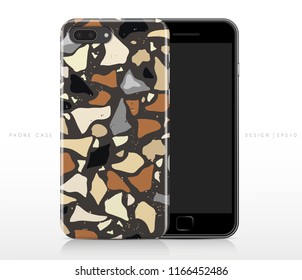 Colorful Terrazzo Pattern on Phone Case Template : Vector Illustration