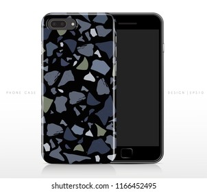 Colorful Terrazzo Pattern on Phone Case Template : Vector Illustration