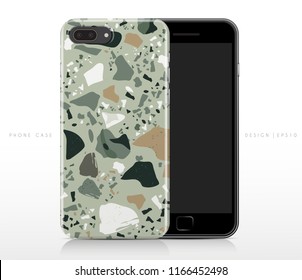 Colorful Terrazzo Pattern on Phone Case Template : Vector Illustration