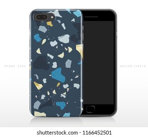 Colorful Terrazzo Pattern on Phone Case Template : Vector Illustration