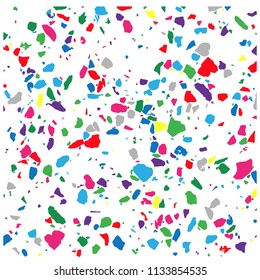 Colorful terrazzo texture. Polished pebble stone tile. Abstract background.