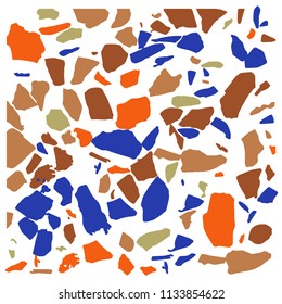 Colorful terrazzo texture. Polished pebble stone tile. Abstract background.