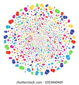 Colorful Terrorist Balaklava fireworks sphere. Vector sphere bang organized from scattered terrorist balaklava items. Colorful Vector illustration.