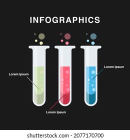 Colorful test tubes infographic vector icon template banner