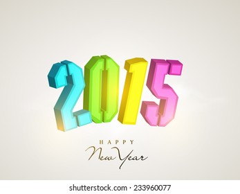 Colorful text of 2015 for Happy New Year celebration