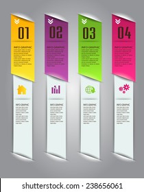 colorful text box template for website computer graphic and internet, numbers. 