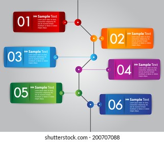 Colorful Text Box And Time Line Template, Numbers